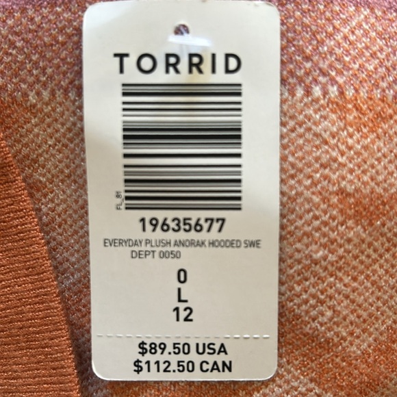 New with Tags Torrid Size 0X Super Soft Anorak Hooded Sweater - Picture 8 of 9